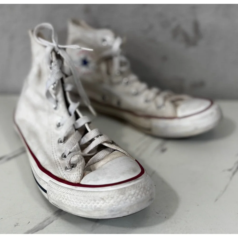 Converse Chuck Taylor All Star High Top Mens 6 Womens 8 White Good M7650 Sneaker